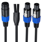 JUNSUNMAY Speakon-Buchse auf Speakon-Stecker, 2-in-1-Audio-Lautsprecher-Adapterkabel, Länge: 50 cm